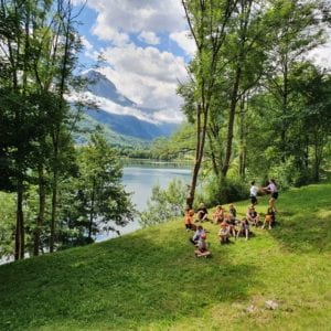 Escalade avec vue sur le lac de Loudenvielle